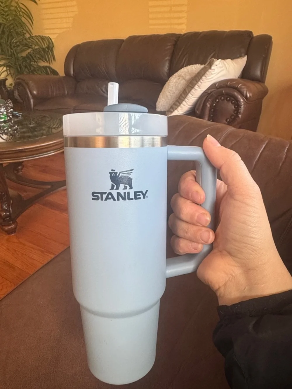 Stanley Powder Blue Insulated Travel Mug with Handle - Picture 3 of 3